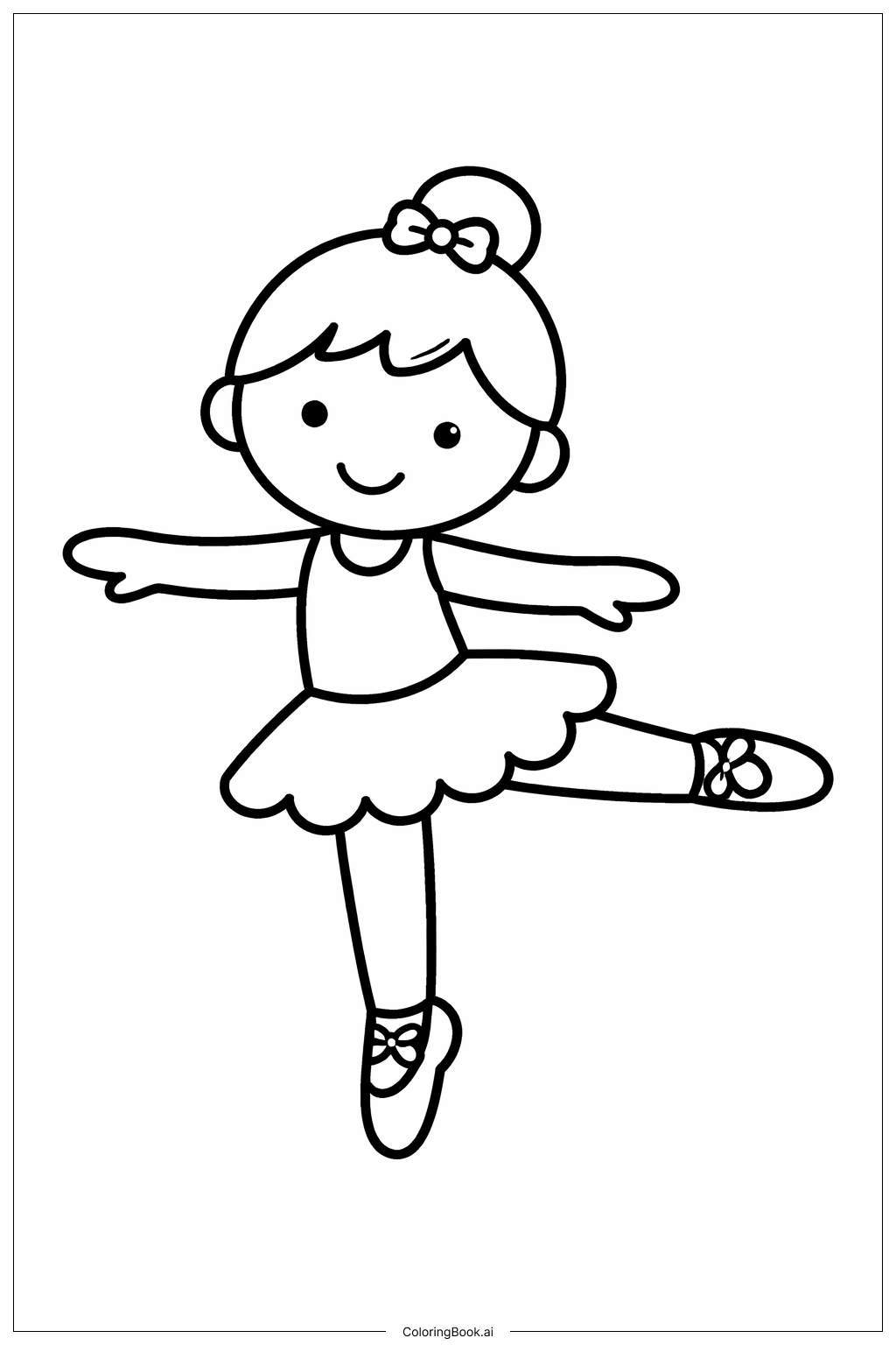  Página para colorir de Bailarina Equilibrando 