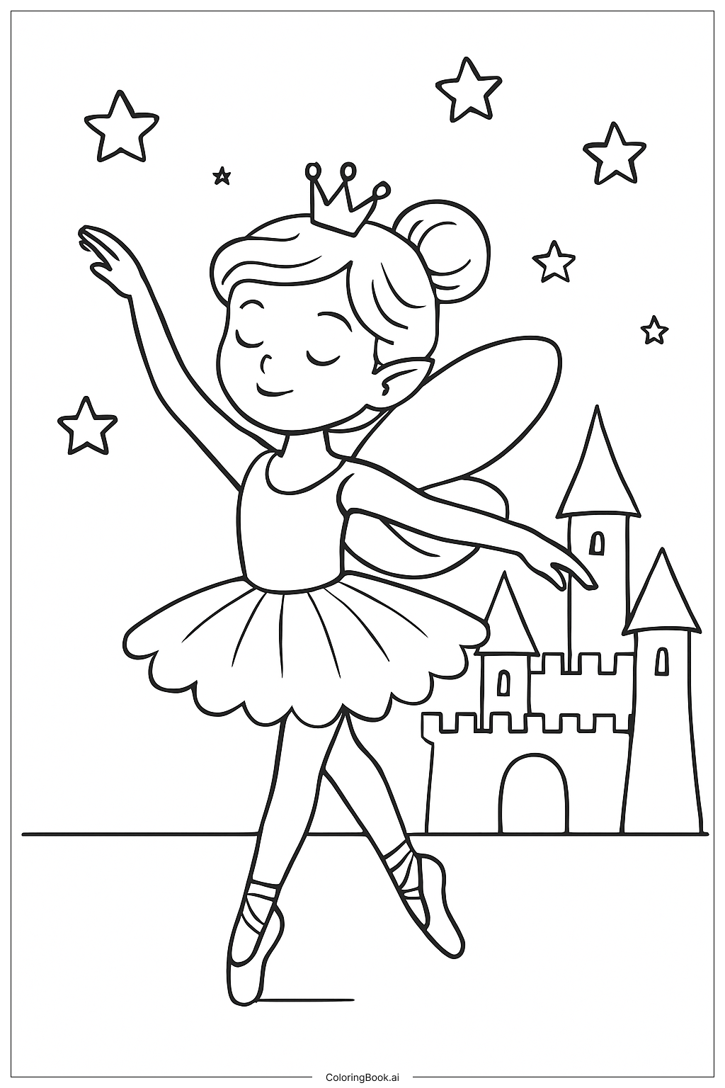 Cena de Conto de Fadas da Bailarina de Balé