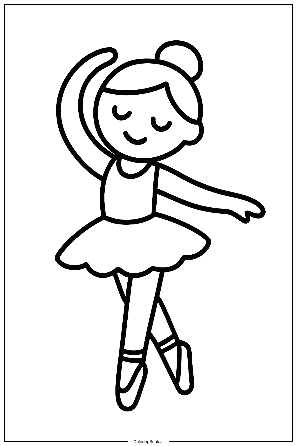  Página para colorir de Bailarina na Ponta dos Pés 