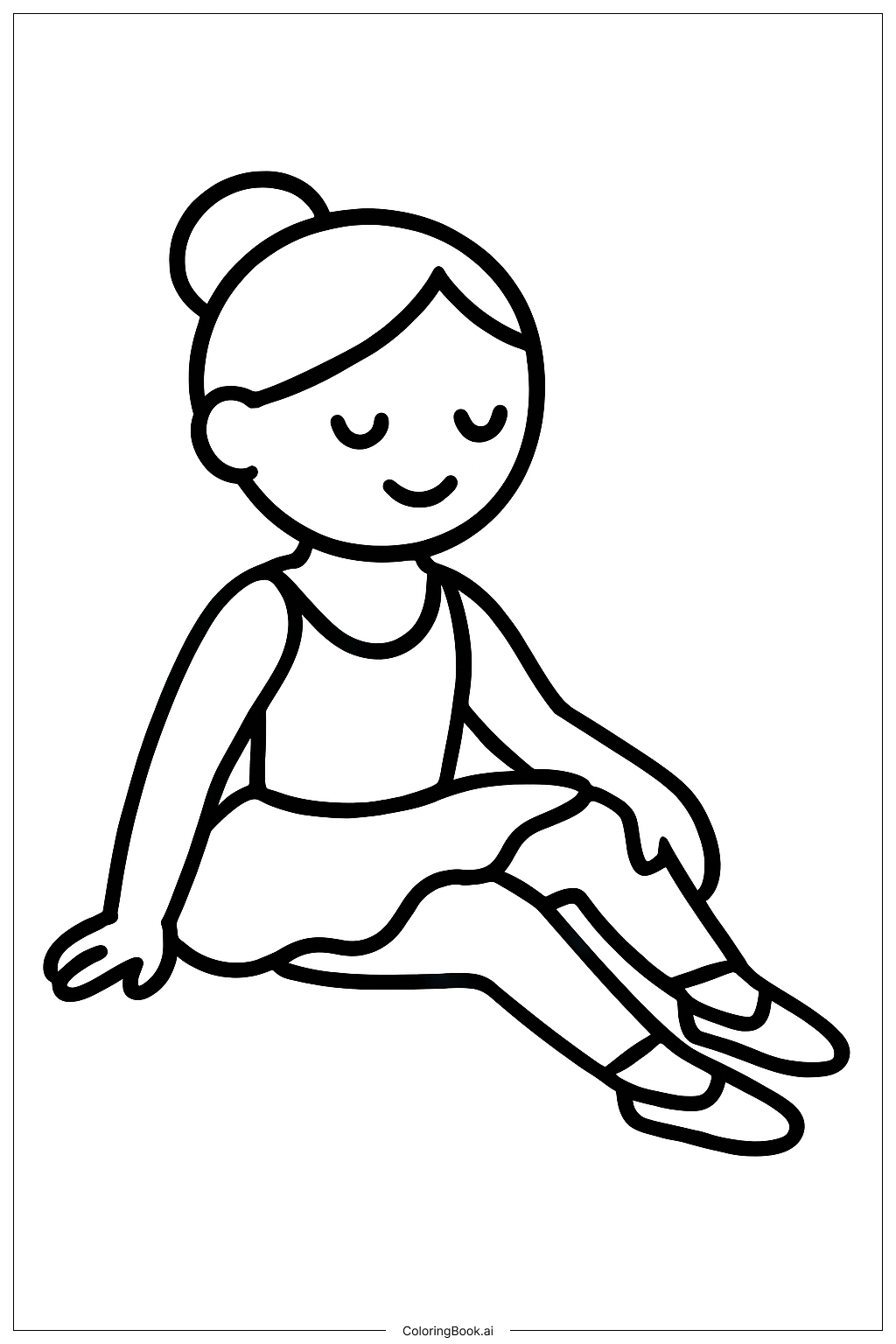  Página para colorir de Bailarina Sentada 