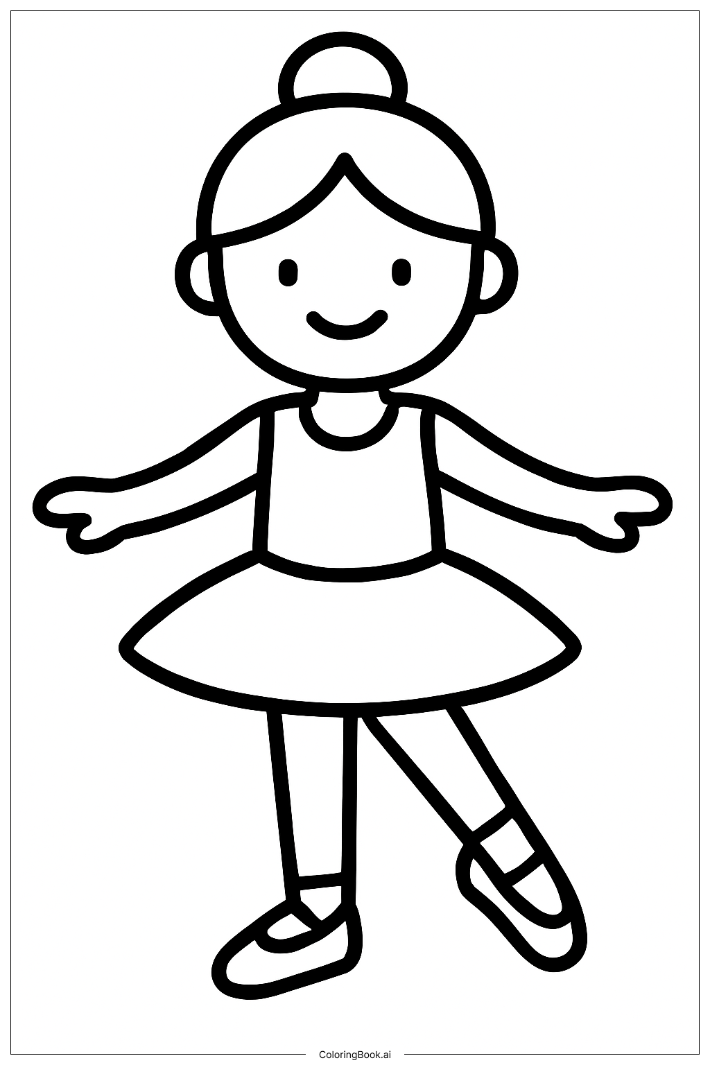  Página para colorir de Bailarina de Balé em Pé 