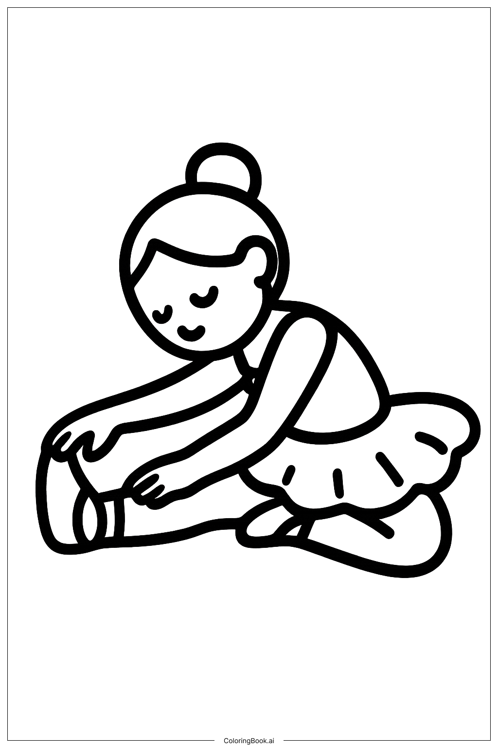  Página para colorir de Bailarina Esticando-se 