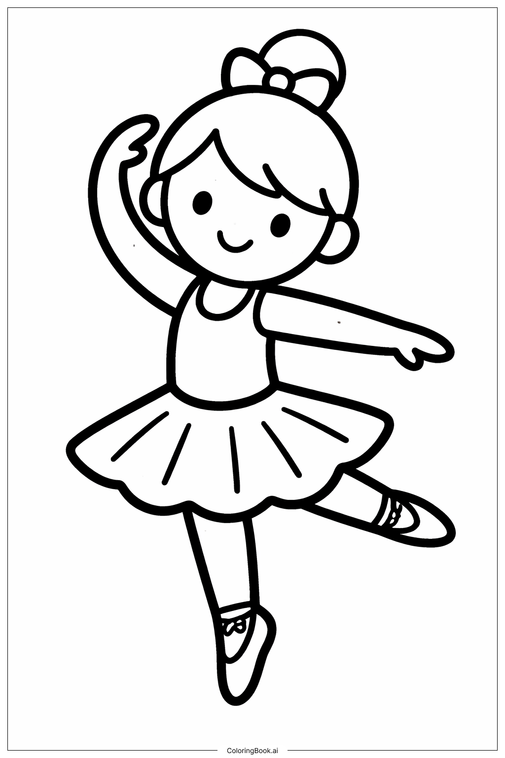  Página para colorir de Bailarina Girando 