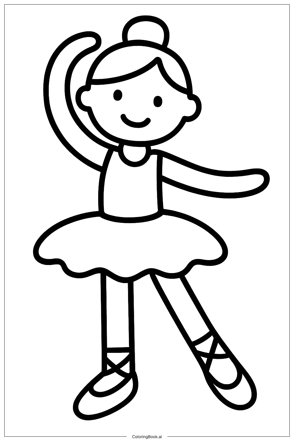  Página para colorir de Bailarina com sapatilhas de balé 