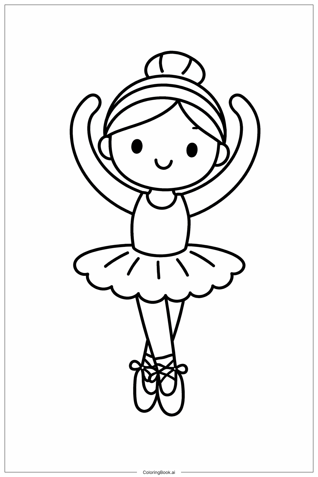  Página para colorir de Bailarina com Faixa na Cabeça 