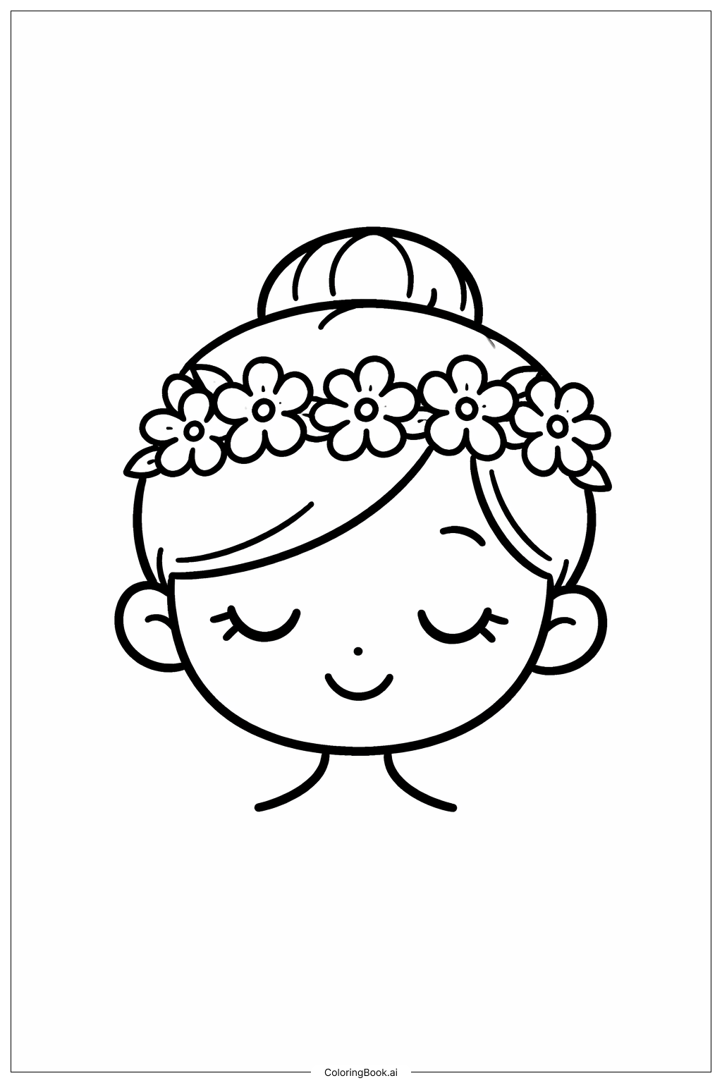 Página para colorir de Coroa de Flores de Ballet