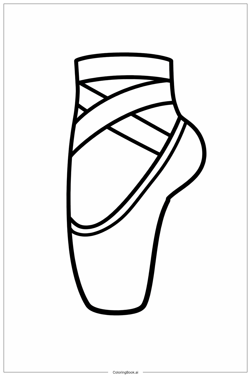 Página para colorir de Sapato de Ponta de Balé em Close-up