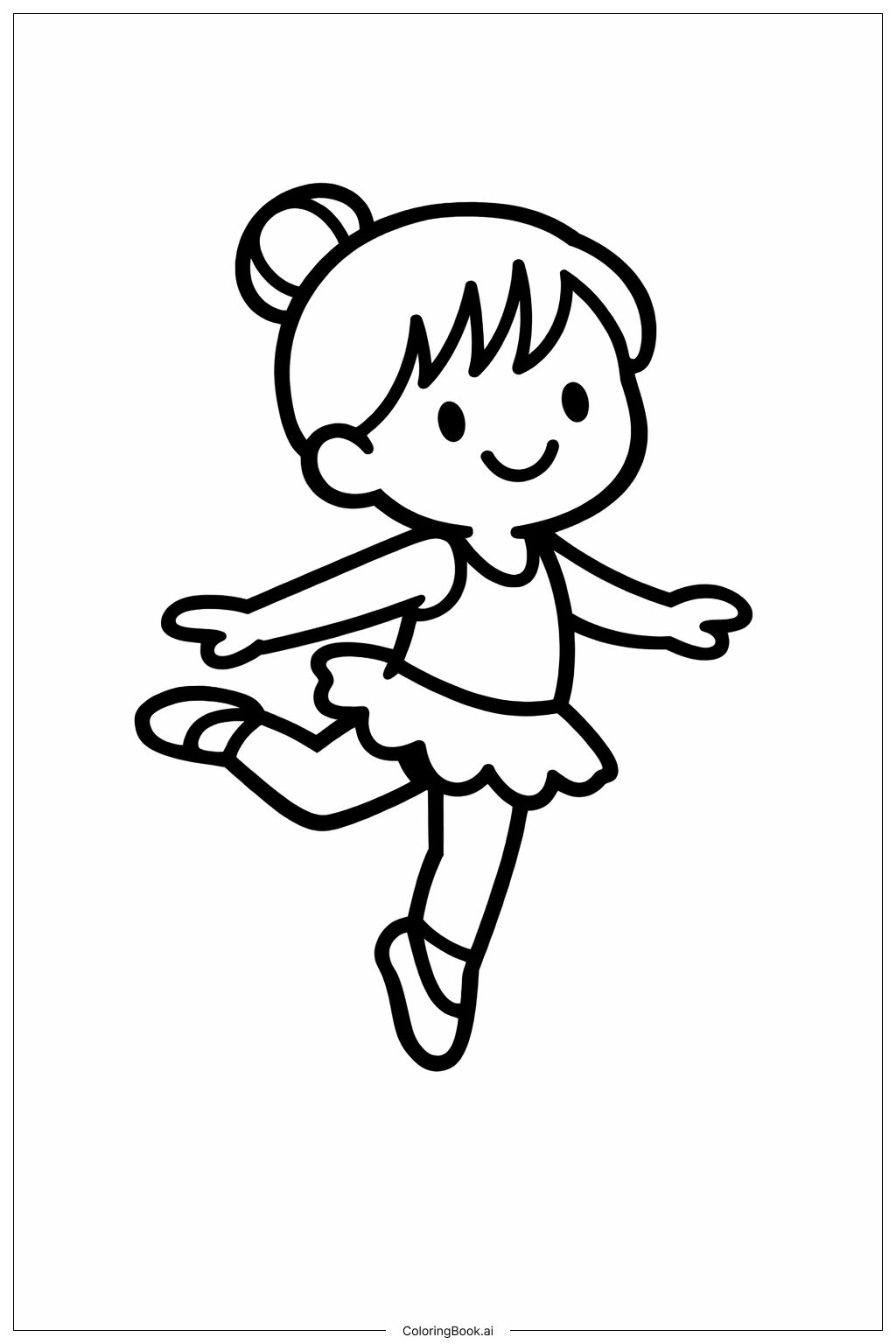 Página para colorir de Criança Pulando Ballet