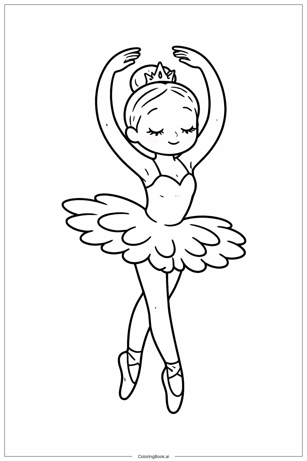 Página para colorir de Pose de Cisne de Balé
