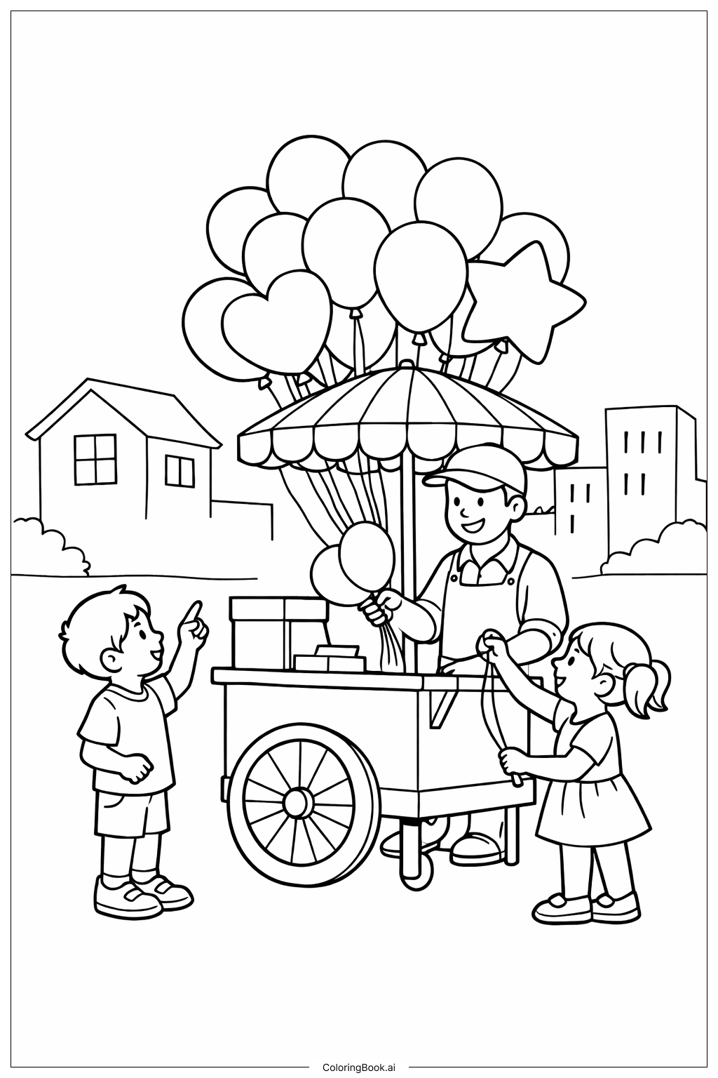  Balloon Balloon Vendor Coloring Page 