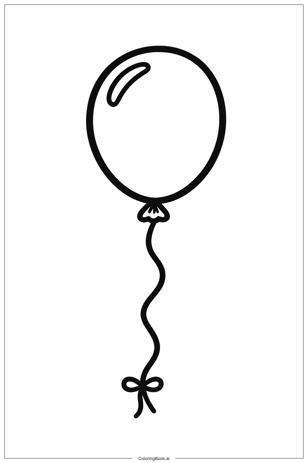  끈에 매달린 풍선 색칠공부 페이지 