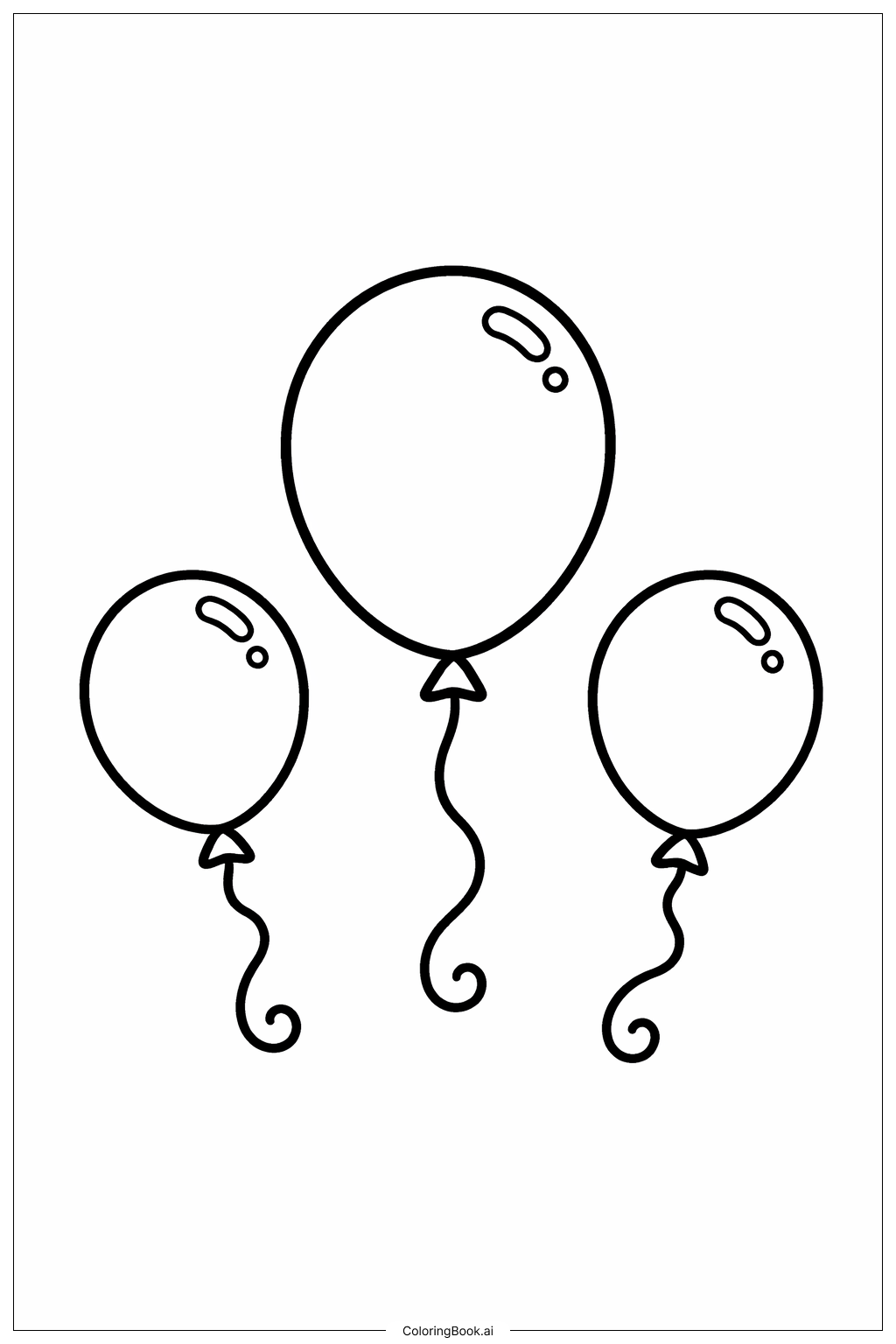  气球图案填色页 