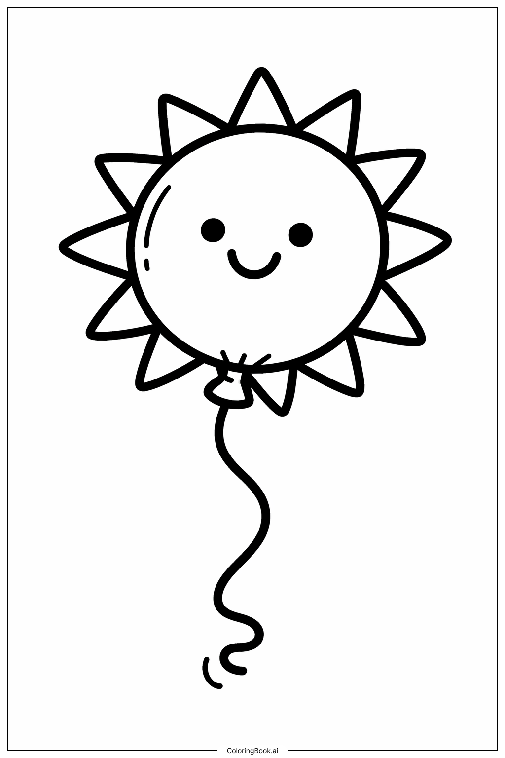  풍선 태양 색칠공부 페이지 