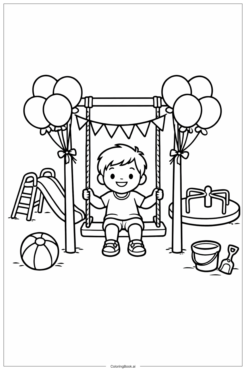  Ballonschaukel Ausmalseite 