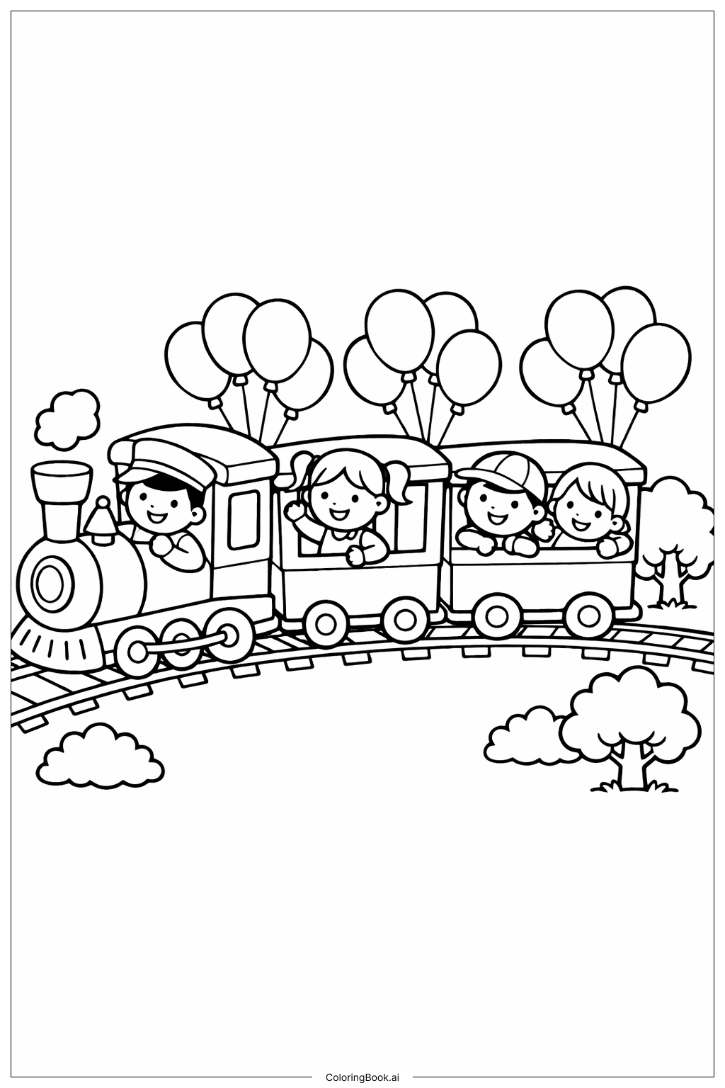  Ballonzugfahrt Ausmalseite 