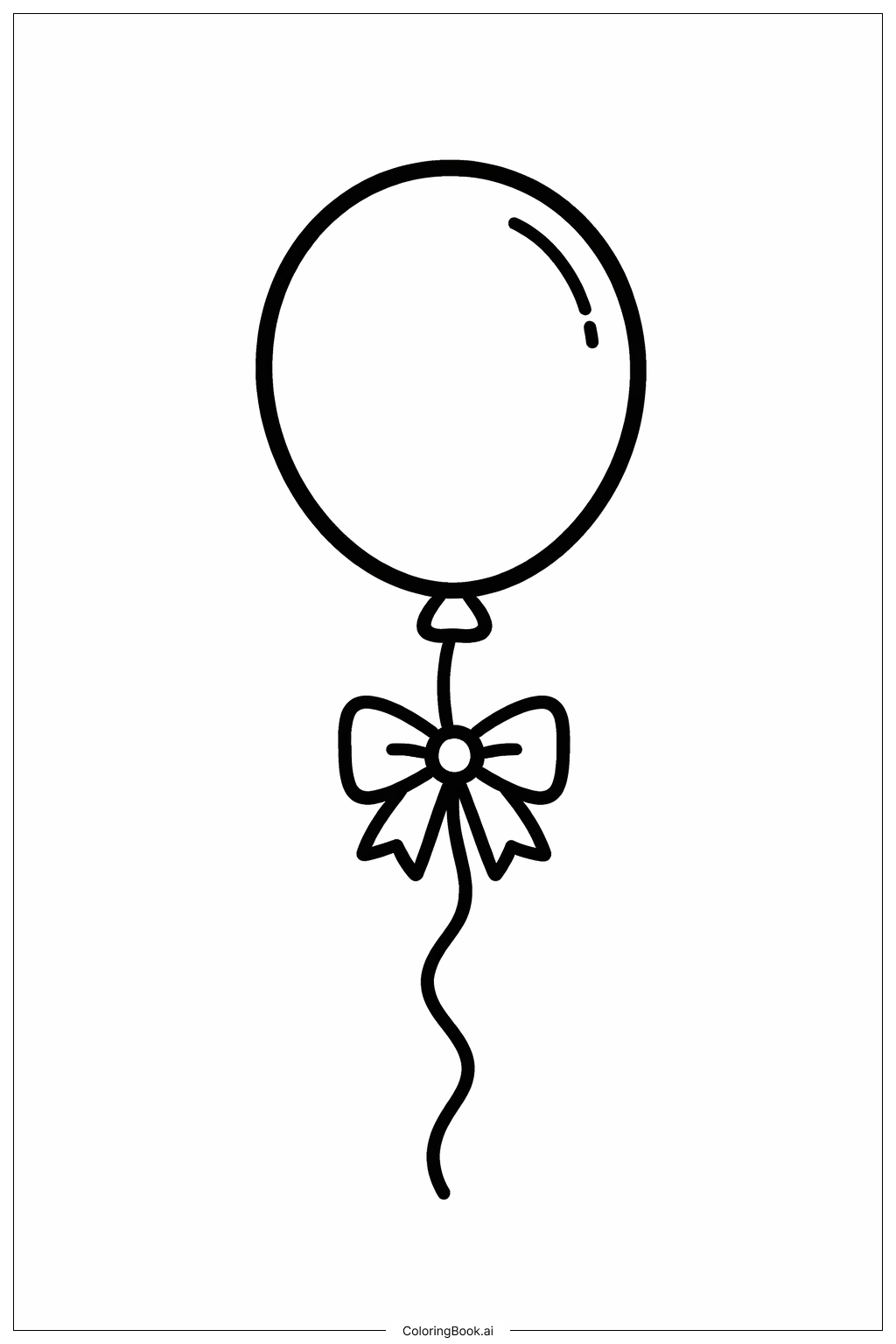  리본이 달린 풍선 색칠공부 페이지 