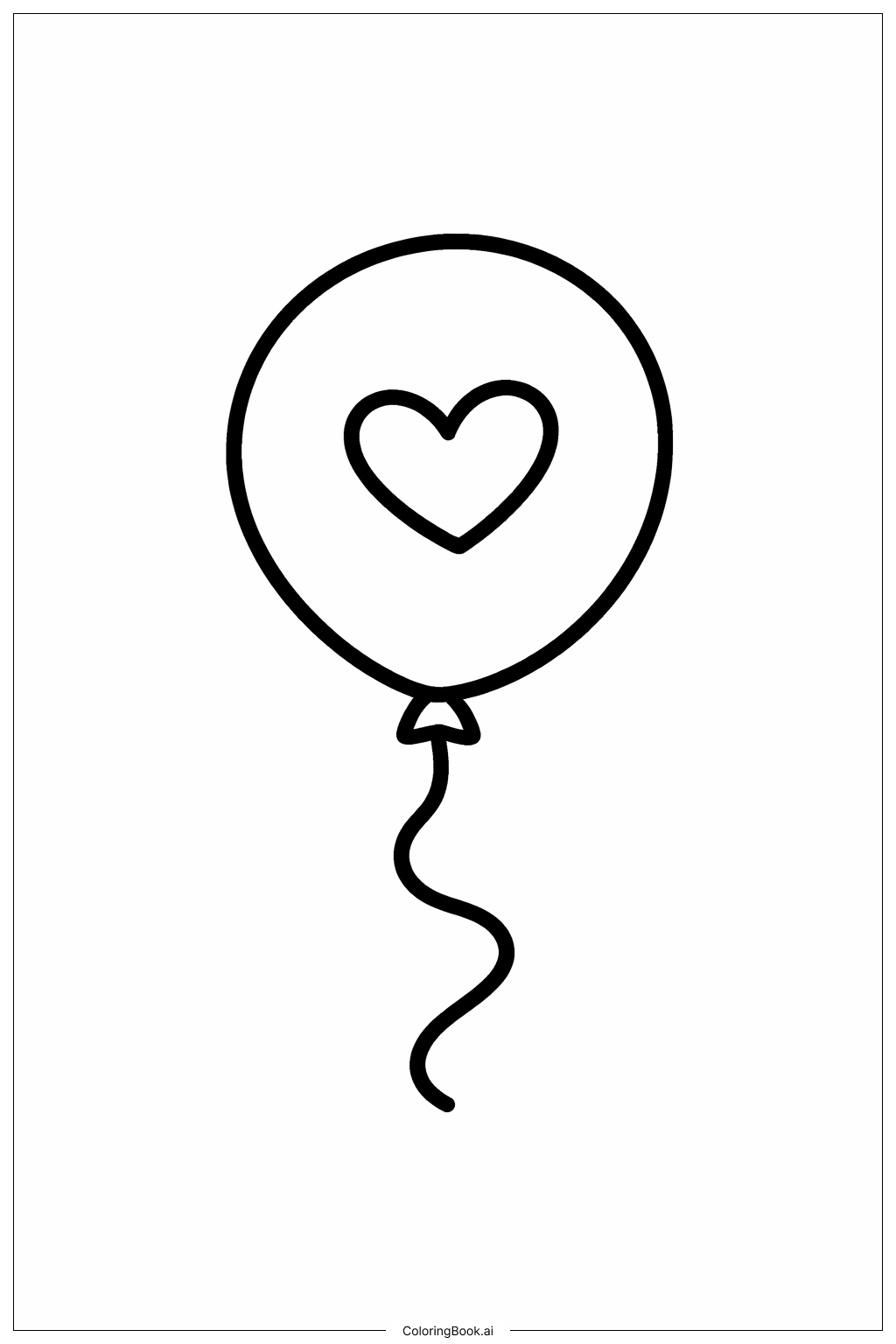  하트 풍선 색칠공부 페이지 