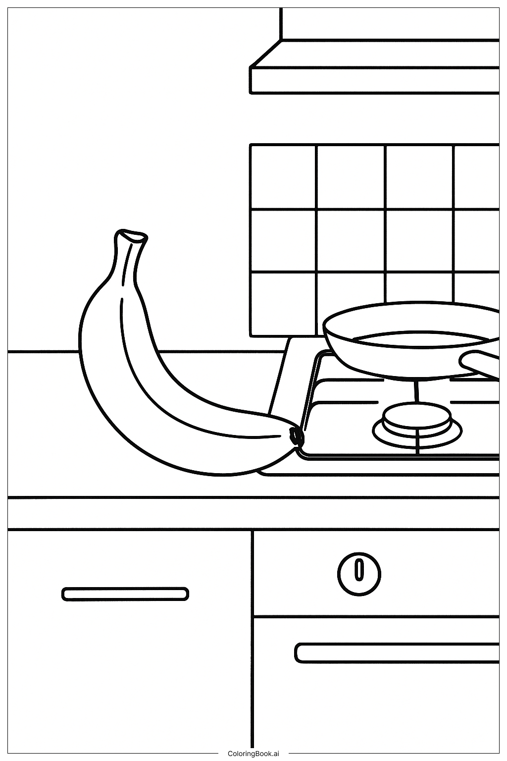 바나나 요리 아침식사 색칠공부 페이지