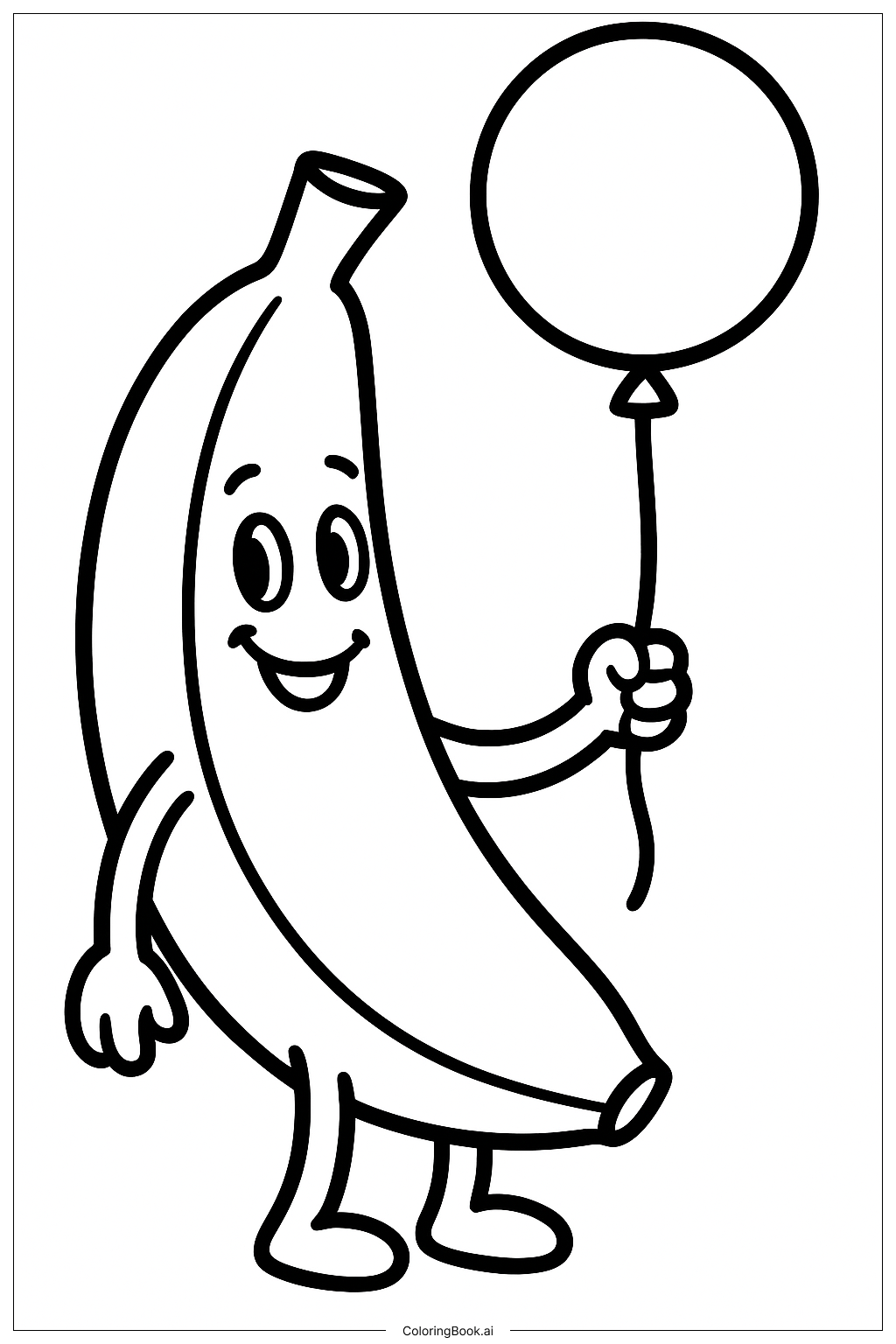 香蕉和氣球著色頁