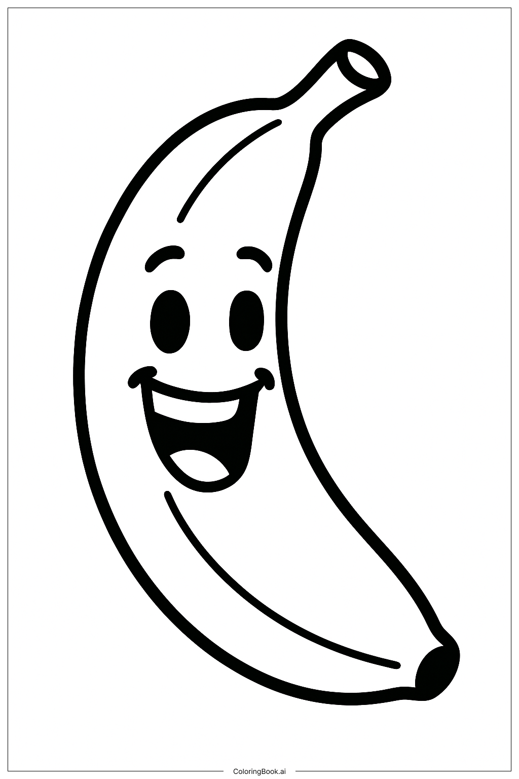 大笑的香蕉填色页