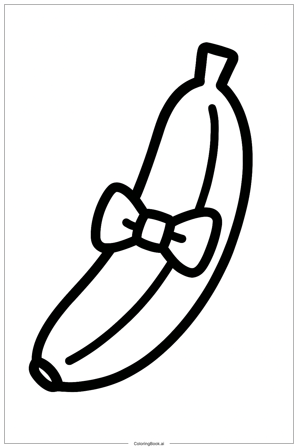  나비넥타이를 한 바나나 색칠공부 페이지 
