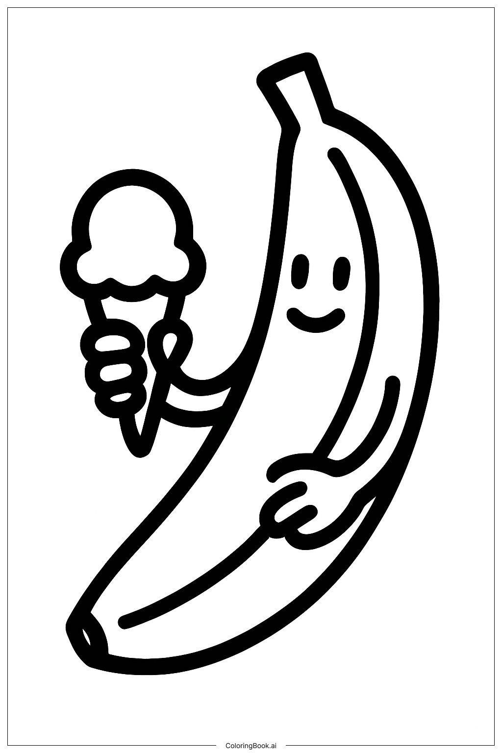 アイスクリームとバナナ