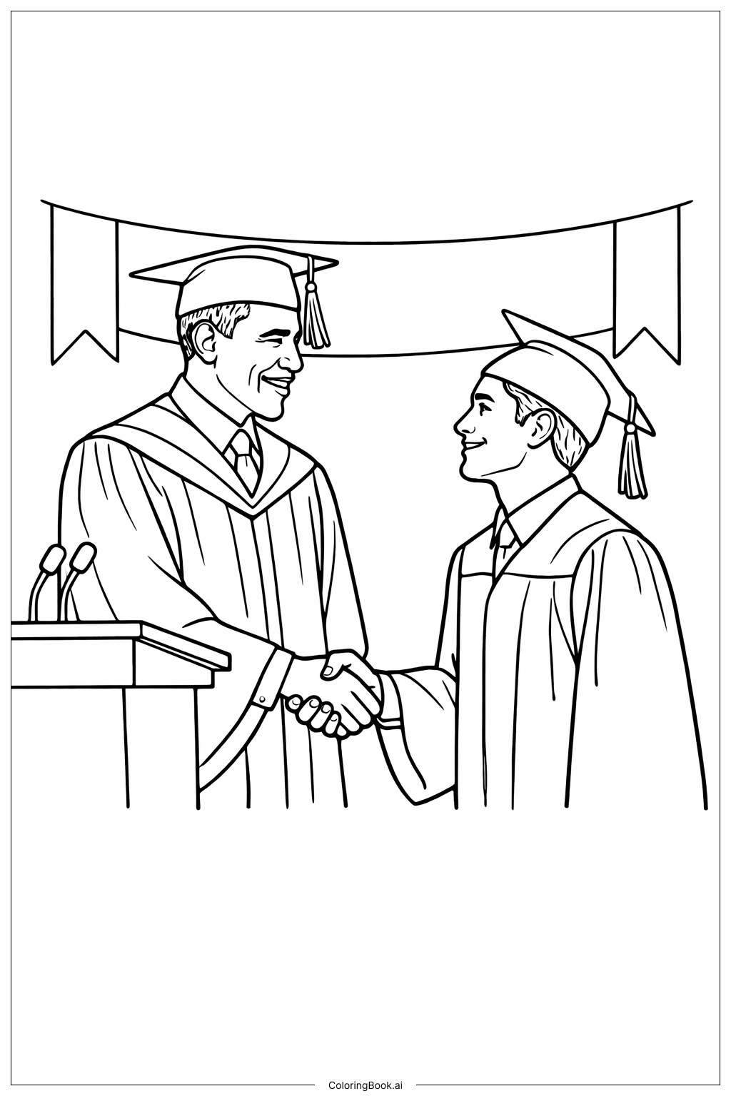  歐巴馬畢業典禮著色頁 