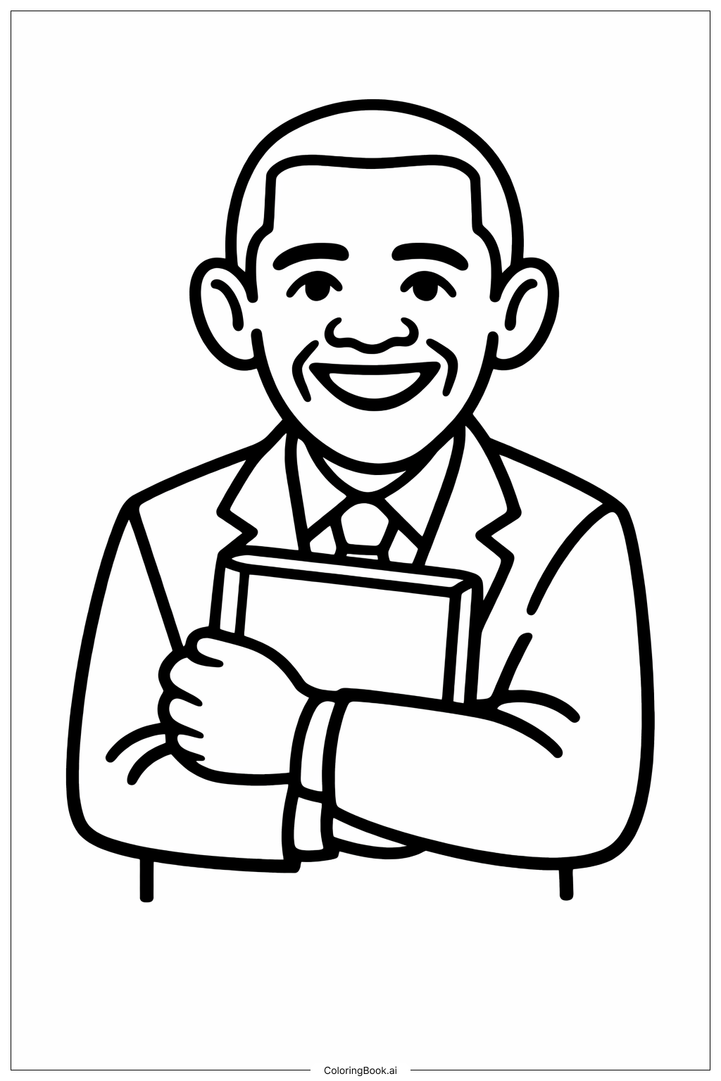 バラク・オバマが本を持っている