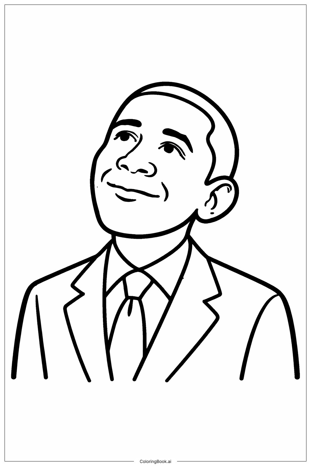  巴拉克·歐巴馬仰望著色頁 