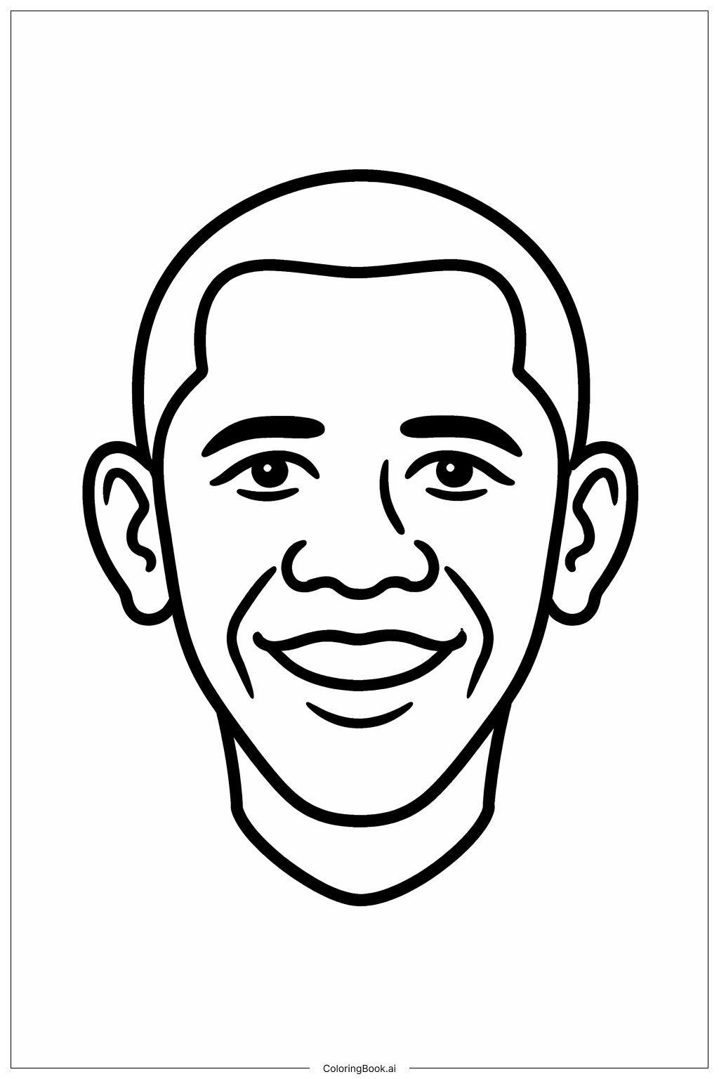  巴拉克‧歐巴馬簡易臉孔著色頁 