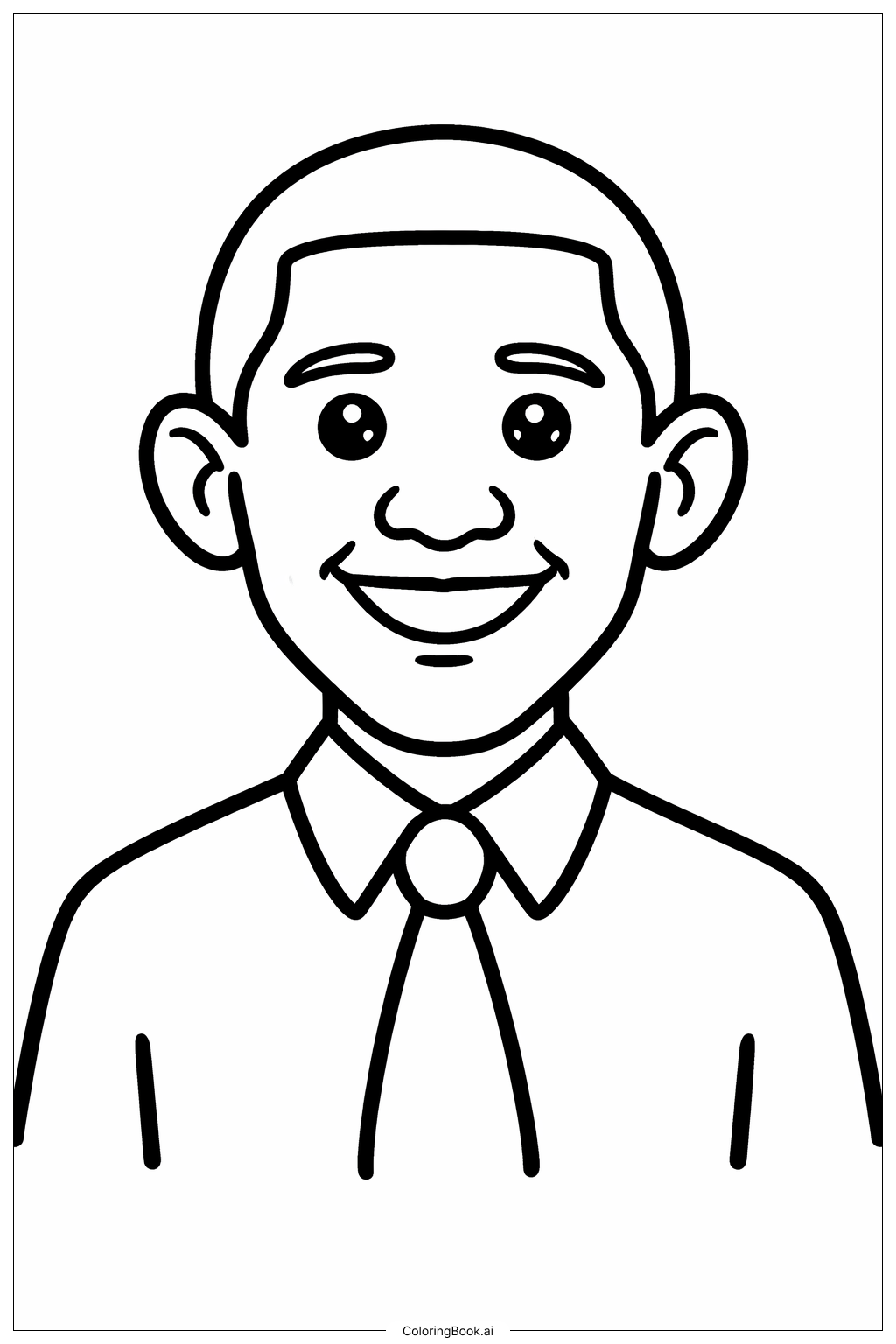  綁領帶的巴拉克·歐巴馬著色頁 