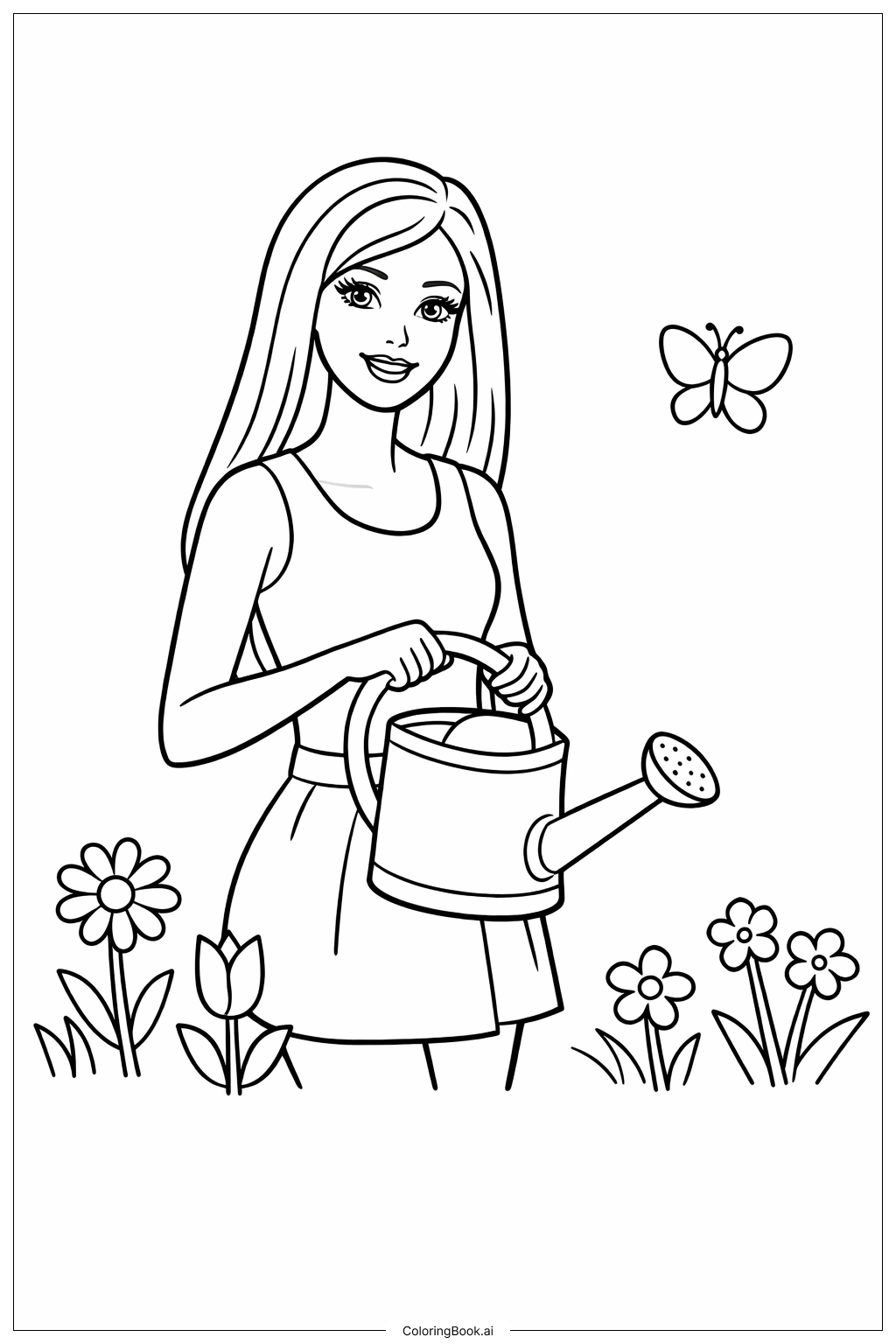 Muñeca Barbie en el Jardín