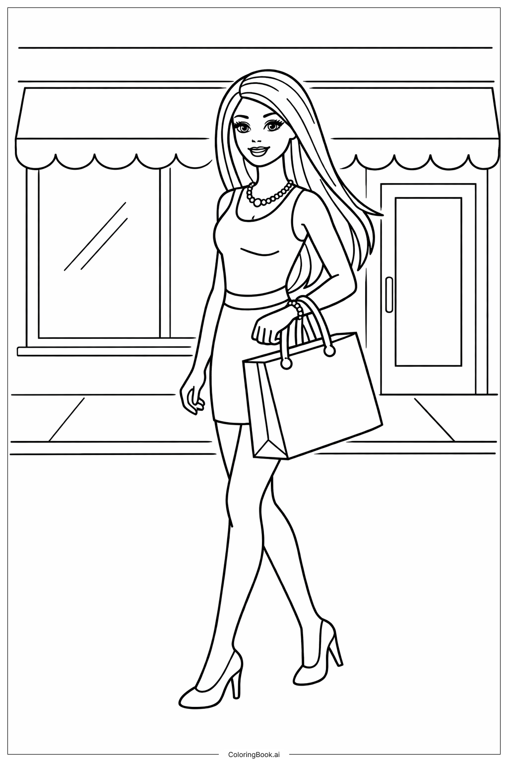 Salida de compras con muñeca Barbie