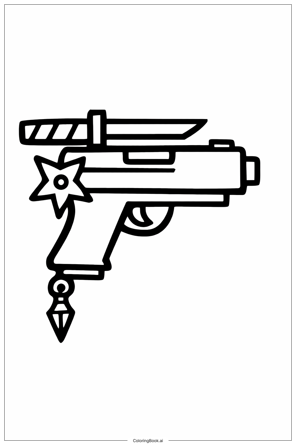  Page de coloriage Pistolet Ninja Basique 