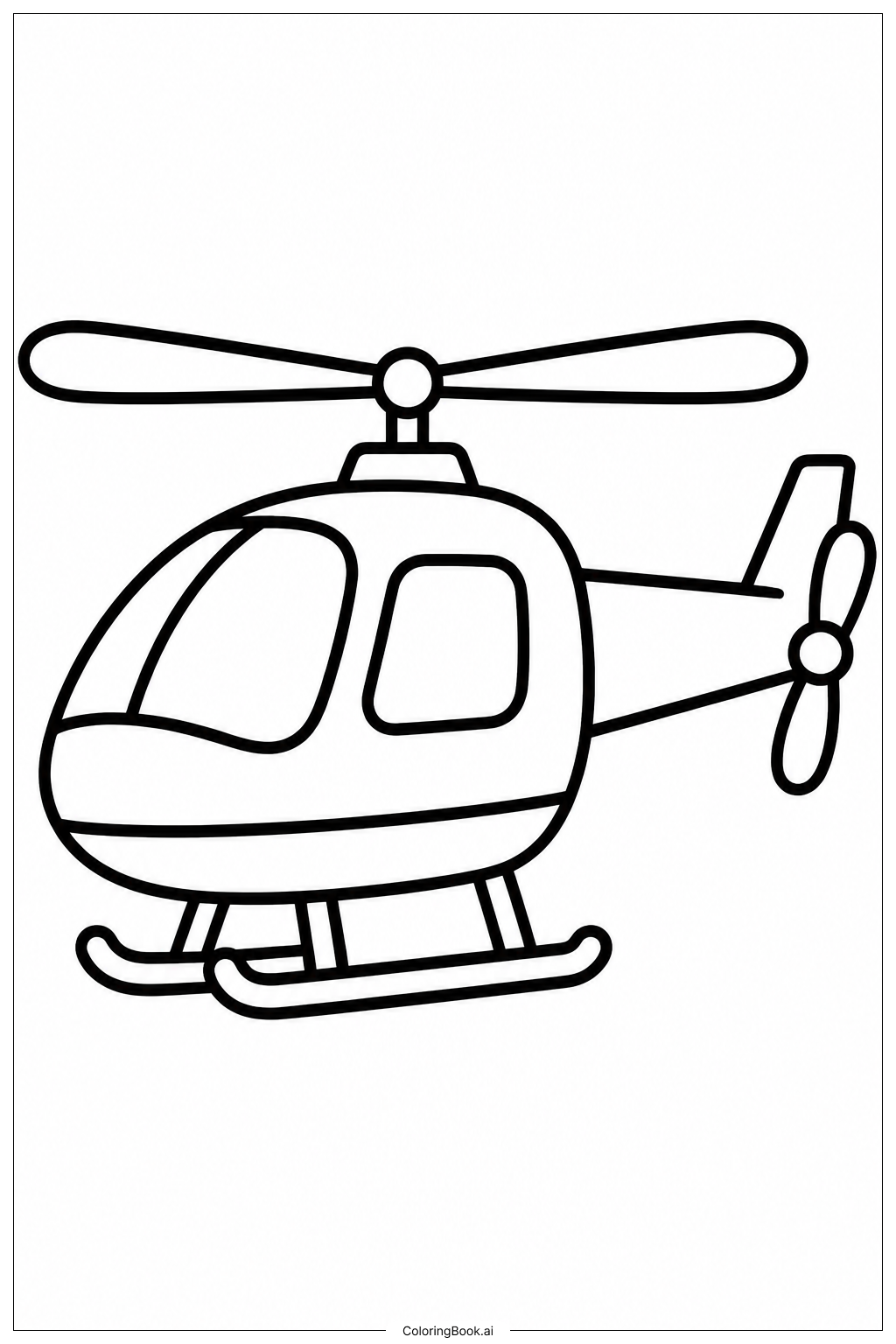  基本訓練ヘリコプターの塗り絵ページ 