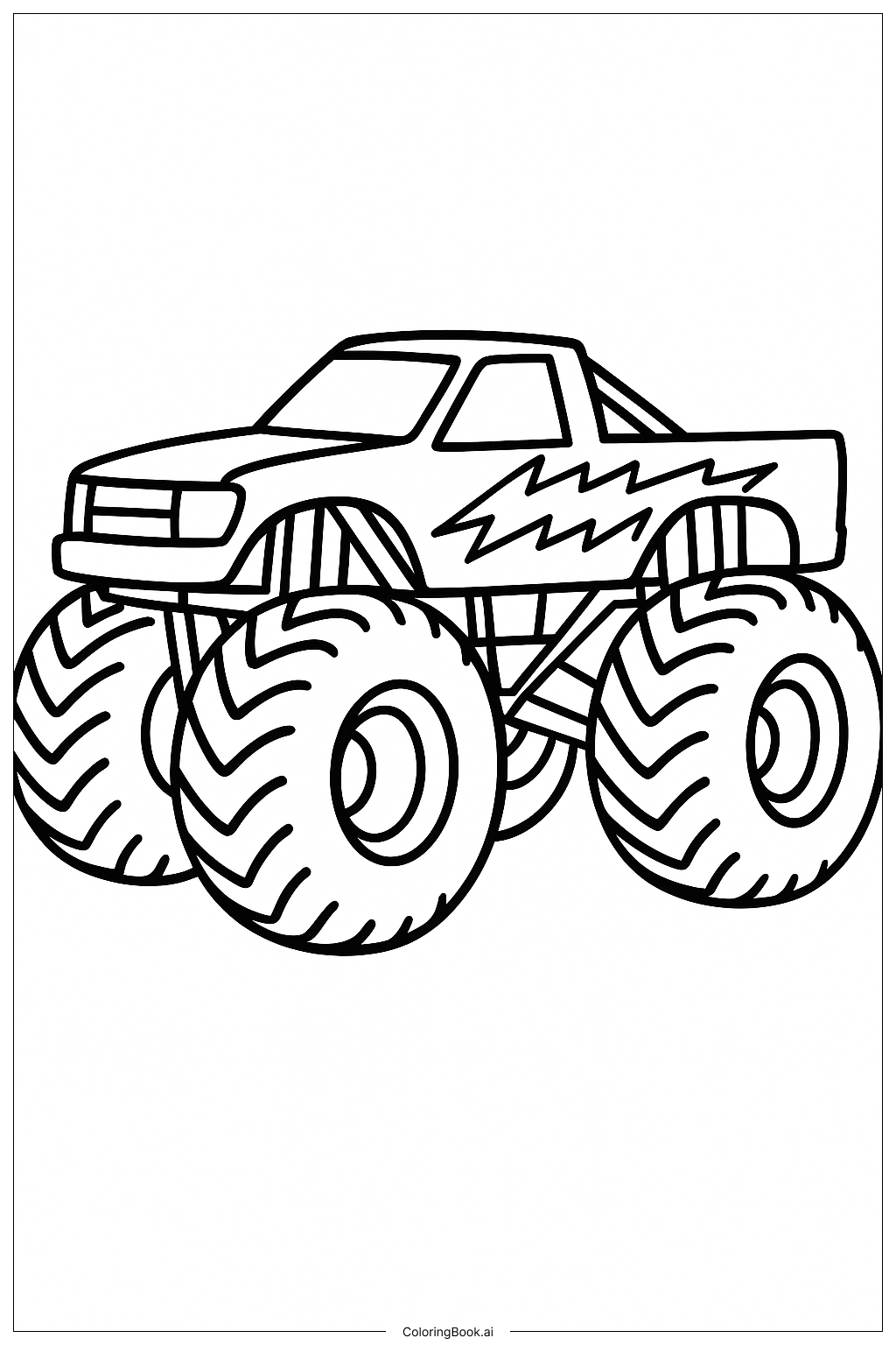  ブルーサンダー モンスタージャム トラックの塗り絵ページ 