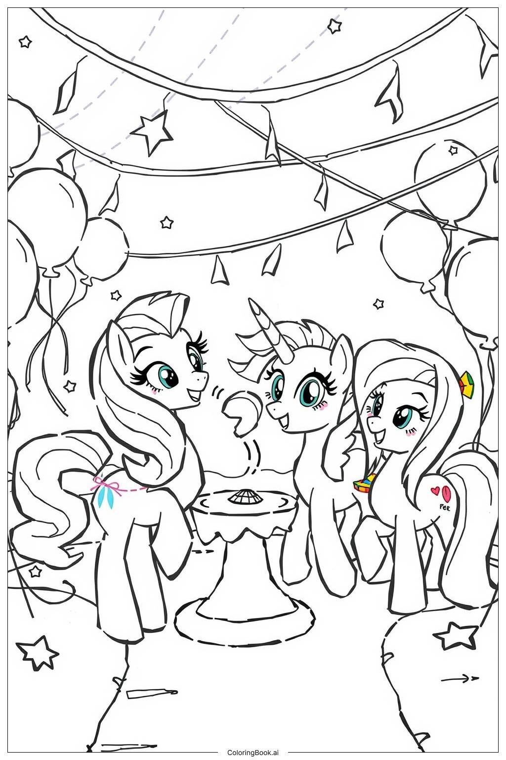  Page de coloriage Mon Petit Poney Festival de l'Amitié avec Tous les Poneys 