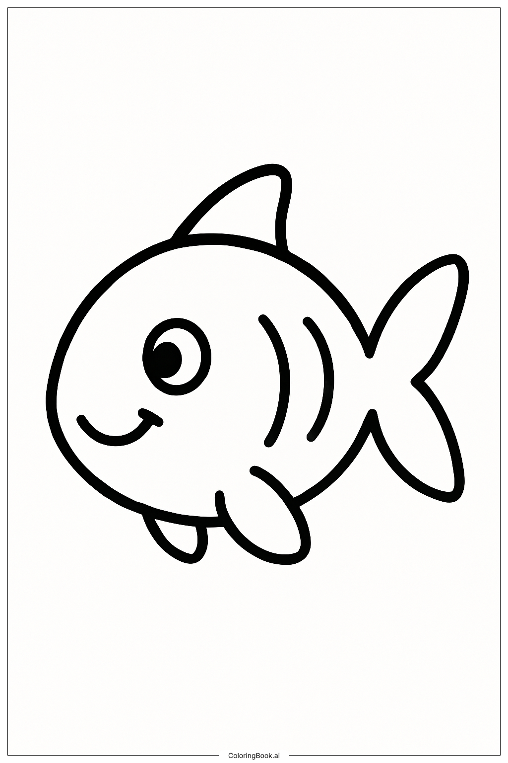  A Friendly Fish Under The Sea Coloring Page 