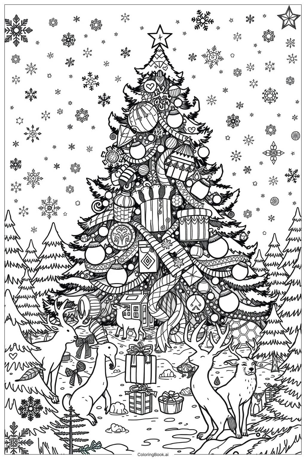  Christmas Tree Wonderland-2 Coloring Page 