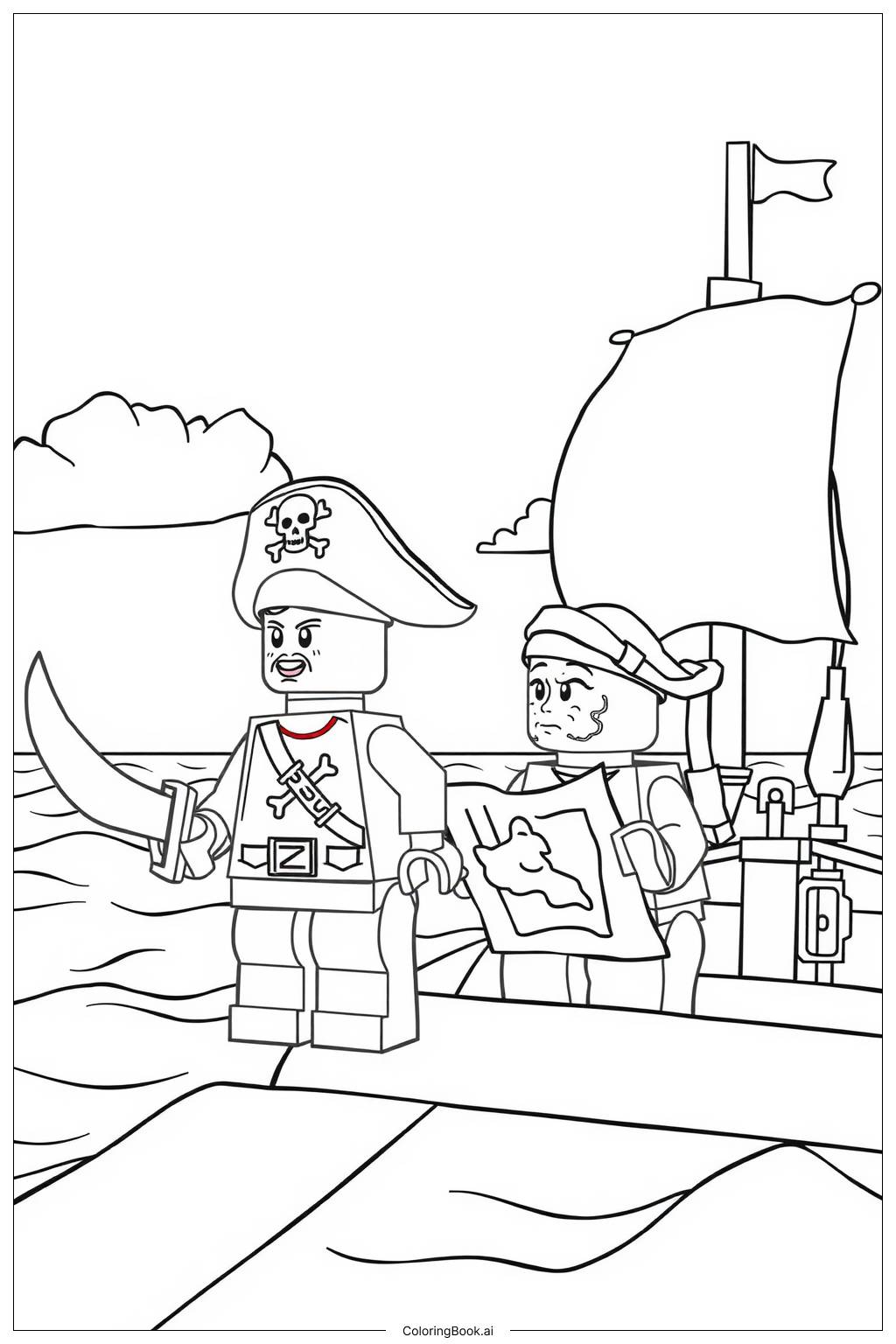  Lego Pirate Ship Adventure on the High Seas Coloring Page 