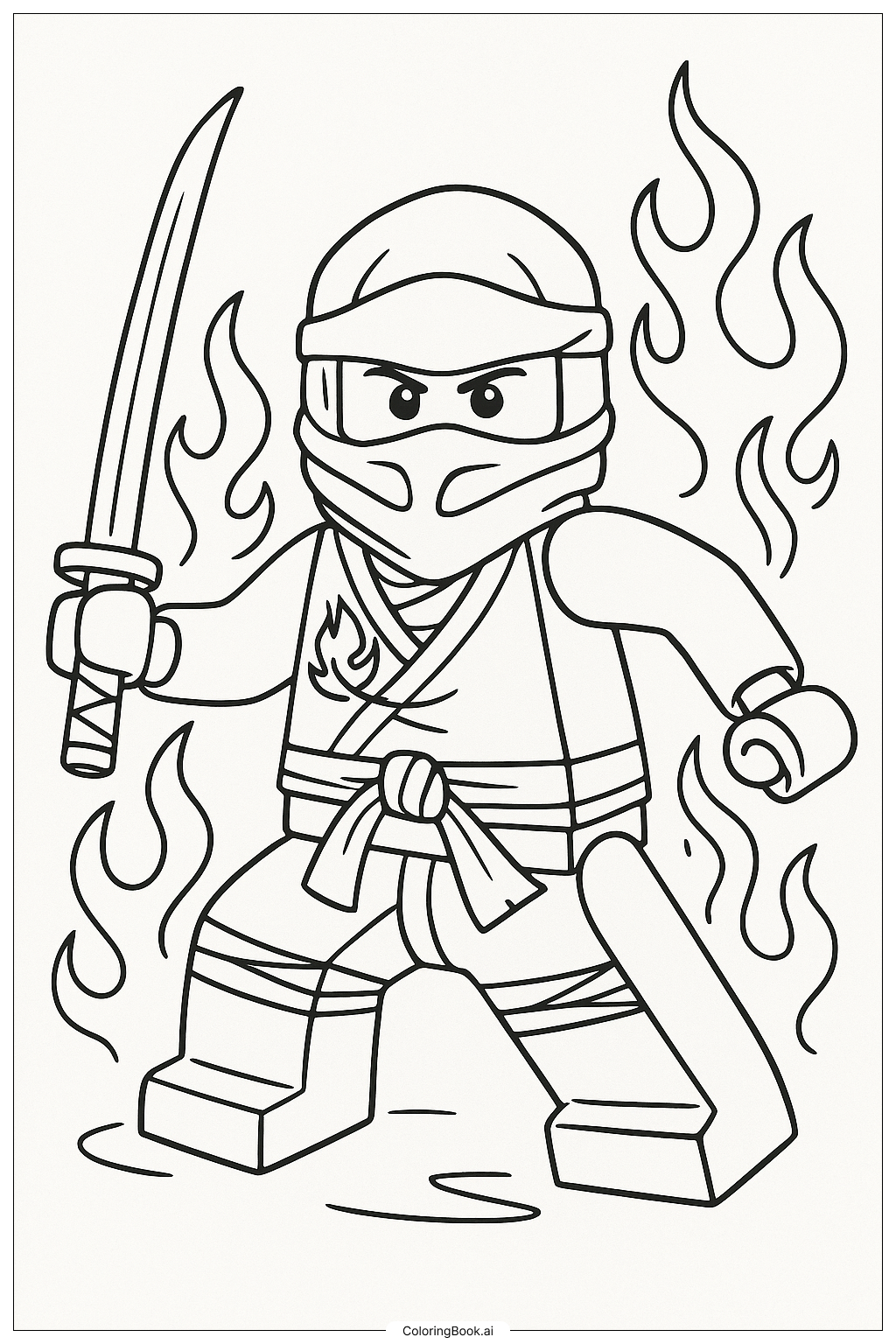  Ninjago Kai In A Fighting Stance Ausmalseite 