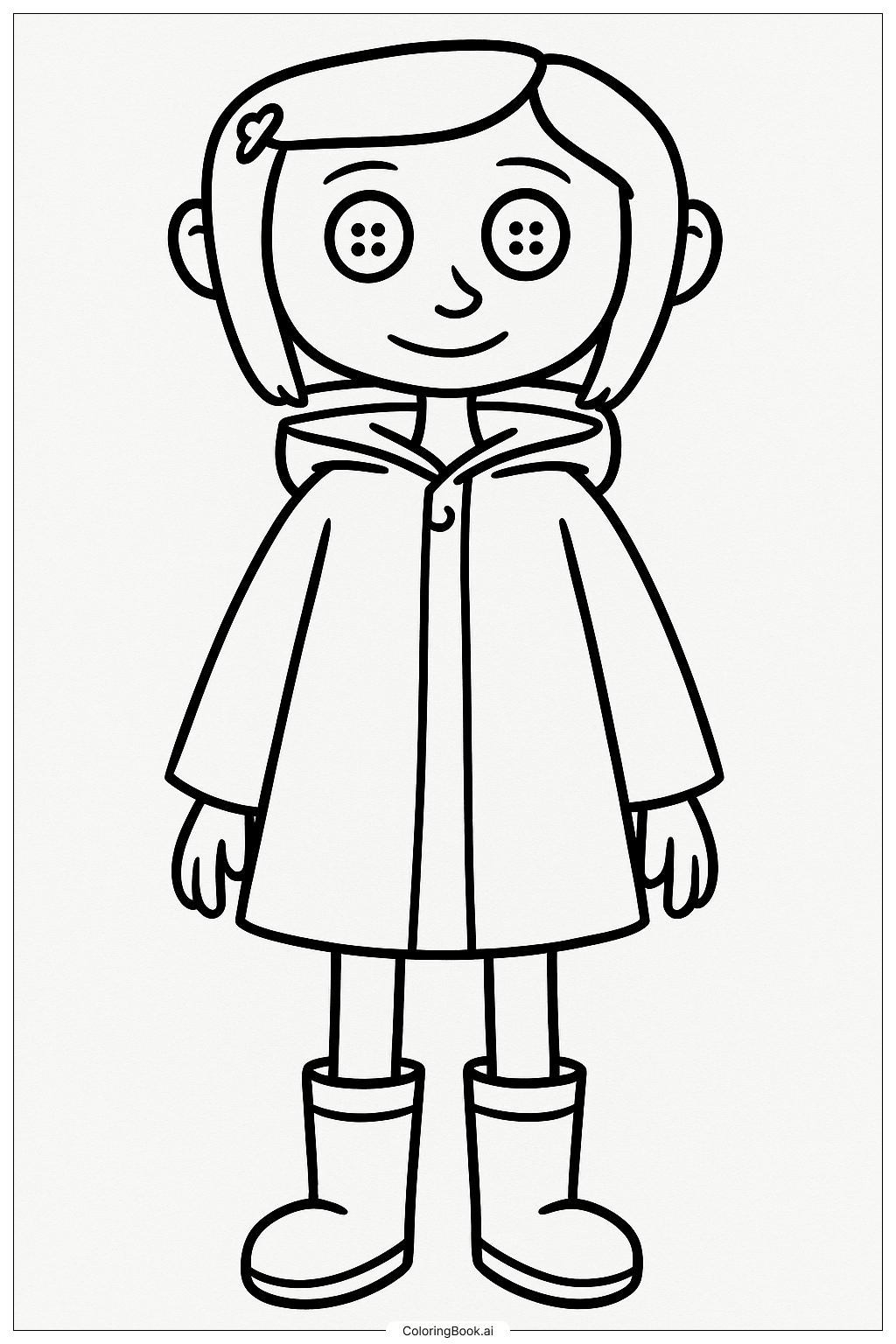 穿著黃色雨衣的Coraline