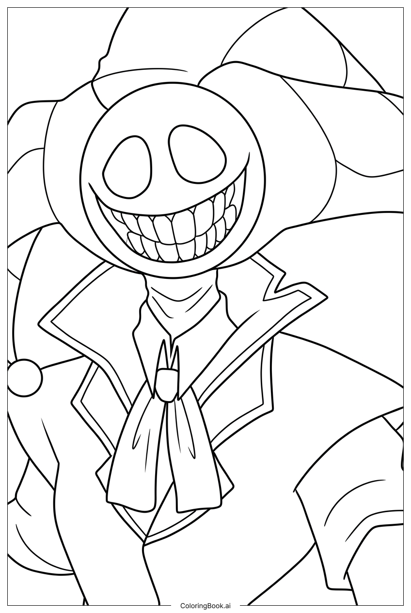 Prototype Poppy Playtime 開朗的小丑肖像著色頁