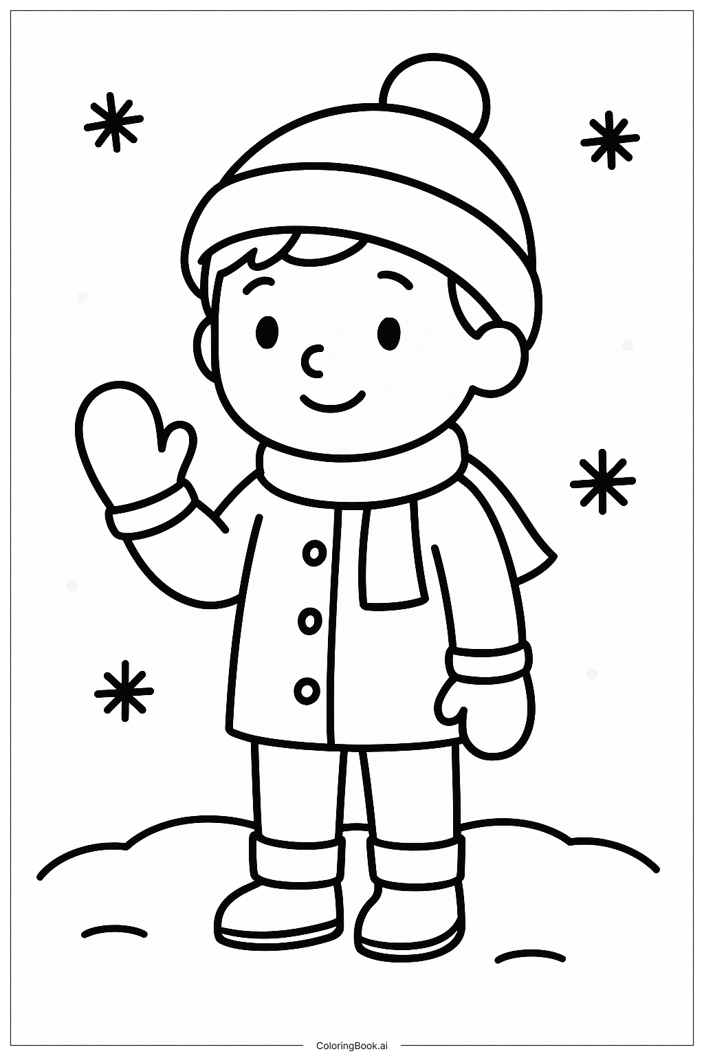 Mitten Found By Child Coloring Page