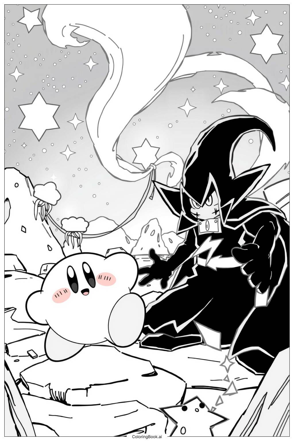  Kirby and the evil Nightmares-2 Coloring Page 