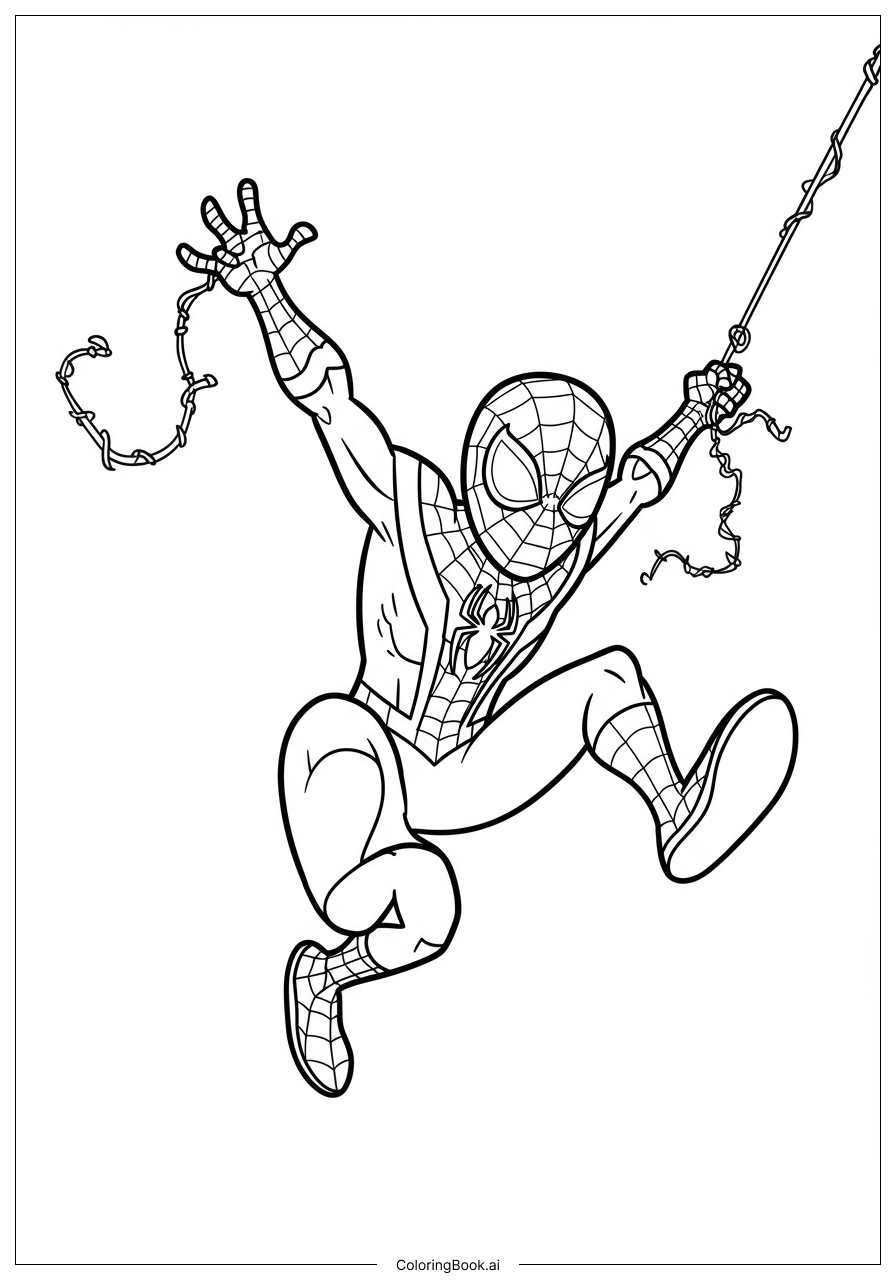  Miles Morales 戰鬥中翻轉著色頁 