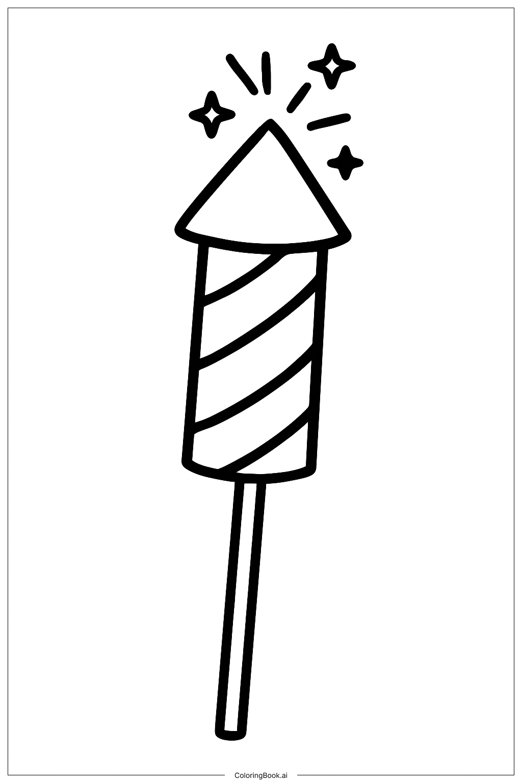 A Little Firework Launching Coloring Page