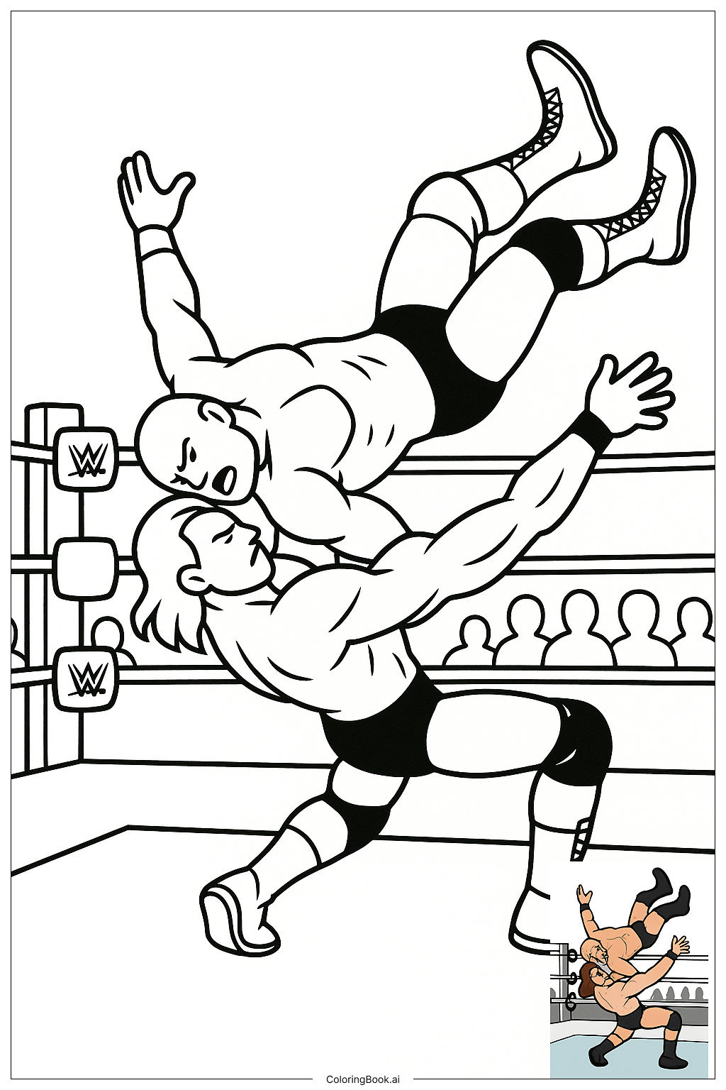 Trang tô màu Đô vật WWE thực hiện Suplex
