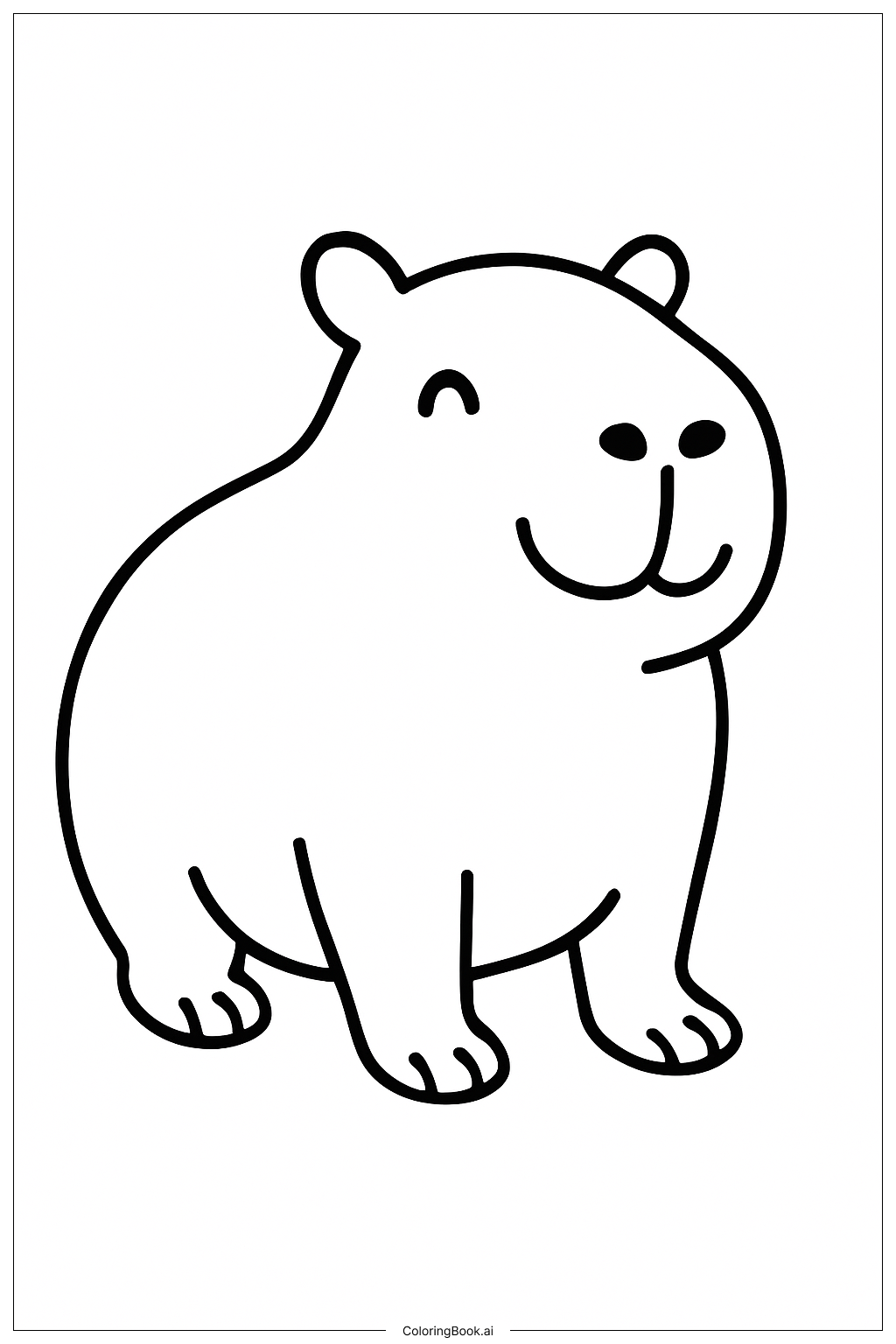 Capybara Cute Coloring Book
