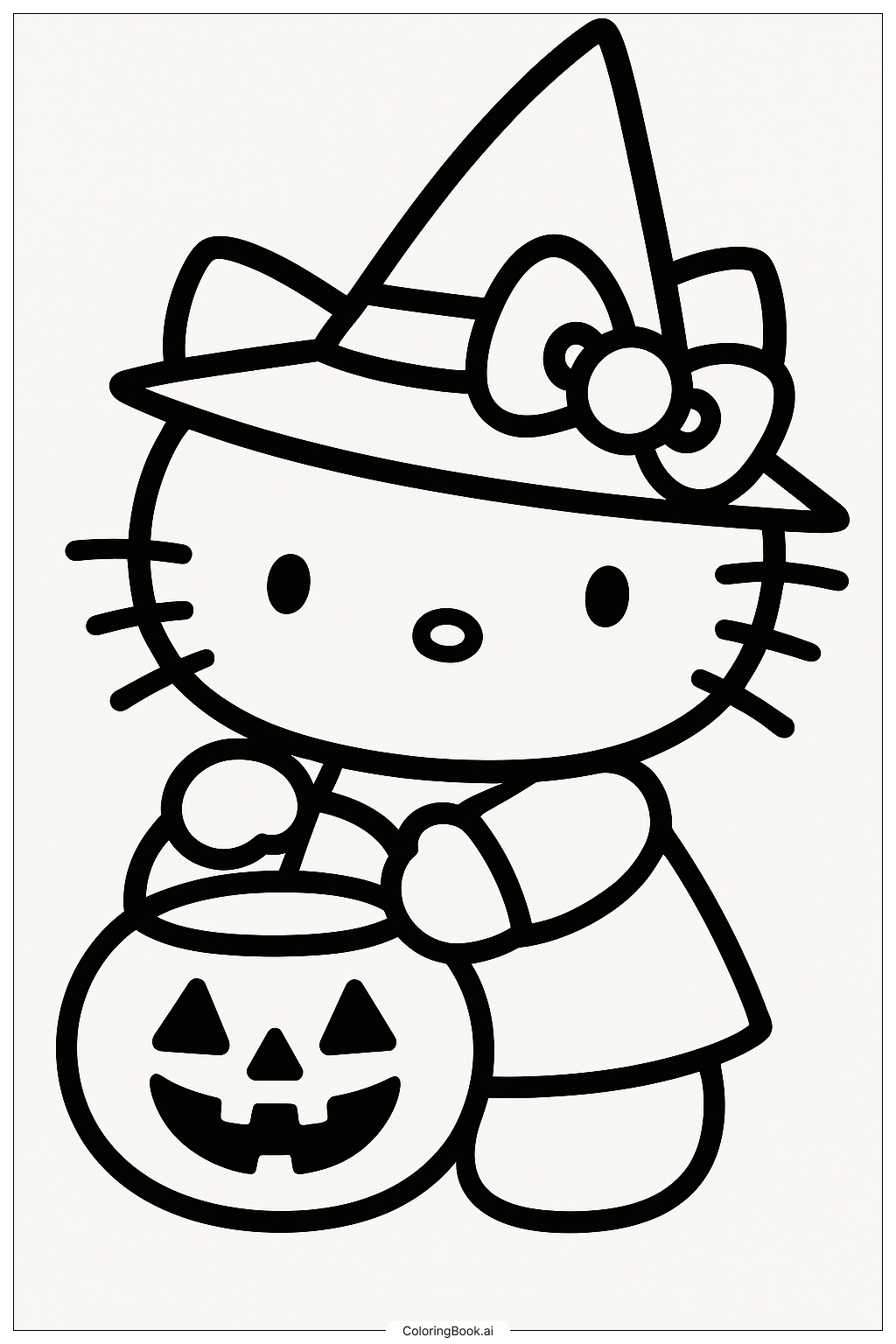  Trang tô màu Chúc Mừng Halloween từ Hello Kitty 